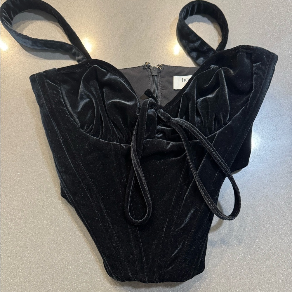 House of CB Black Velvet corset